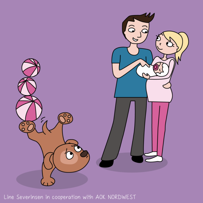 hond en baby