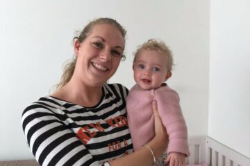 Bewust alleenstaande moeder Martine en Maud 9 maanden oud