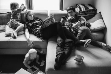 Uitgetelde foto gezinsfotografie