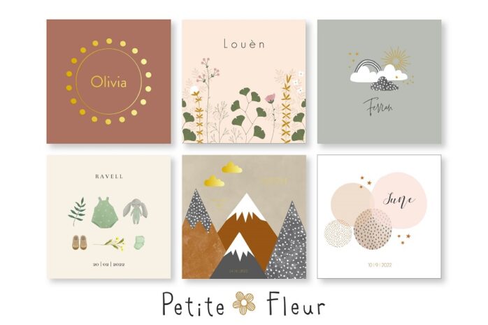 Petite fleur geboortekaartjes