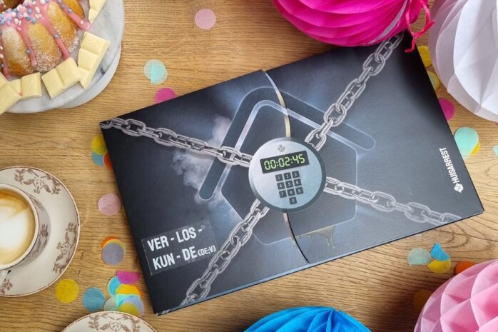 Verlos-Kunde het escape spel voor de babyshower