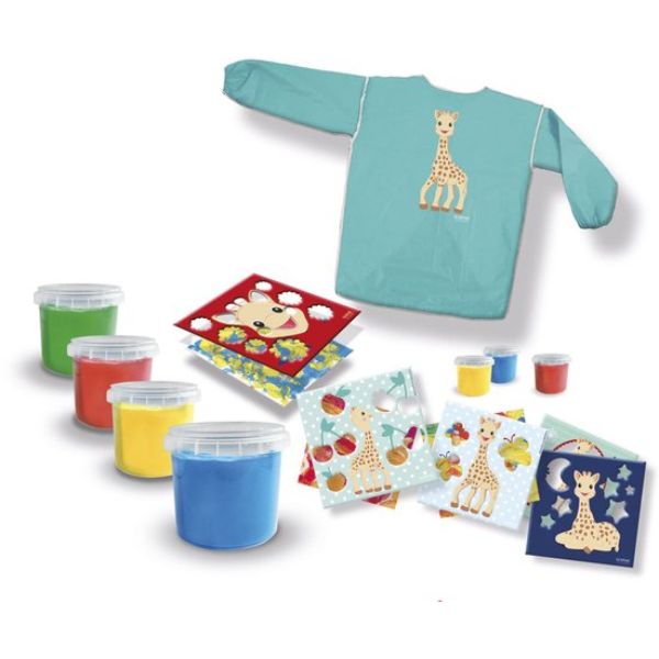 SES Creative - Sophie la Girafe - Vingerverf Set met Kliederschort