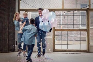 Gender reveal confettiballon - Dorien