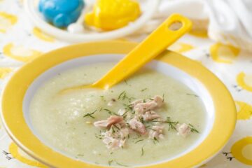 Courgettesoep met kip voor je baby van 9 maanden