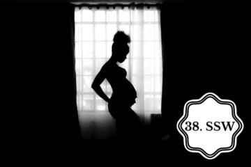 So sieht ein Babybauch in der 38. SSW aus.