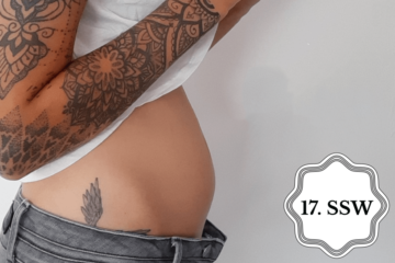 So sieht ein Babybauch in der 17. SSW aus.