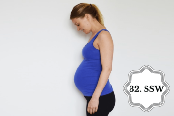 So sieht ein Babybauch in der 32. SSW aus.