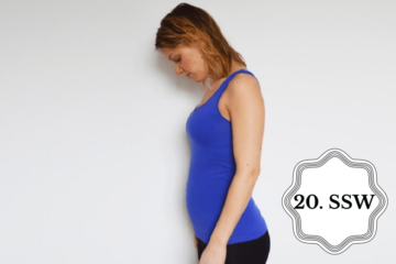 So sieht ein Babybauch in der 20. SSW aus.