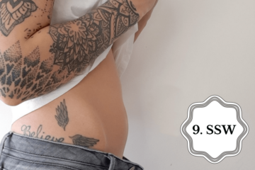 So sieht ein Babybauch in der 9. SSW aus.