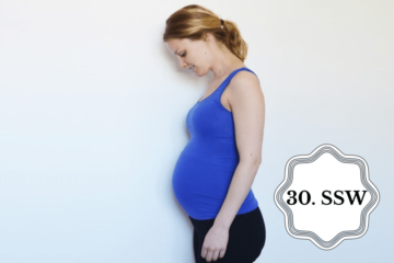 So sieht ein Babybauch in der 30. SSW aus.