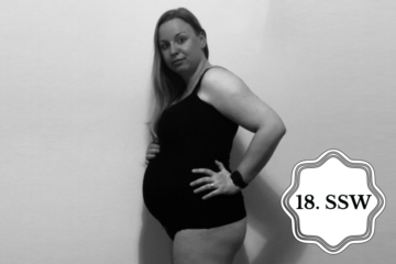 So sieht ein Babybauch in der 18. SSW aus.