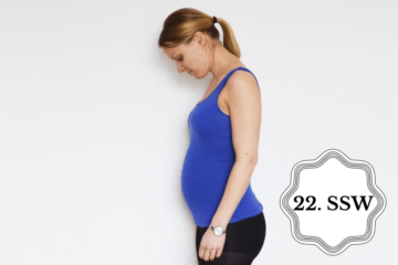 So sieht ein Babybauch in der 22. SSW aus.