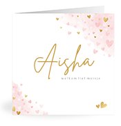 Geburtskarten mit dem Vornamen Aisha