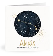 Geburtskarten mit dem Vornamen Alexis