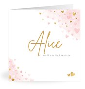 Geburtskarten mit dem Vornamen Alice