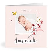 Geburtskarten mit dem Vornamen Aminah