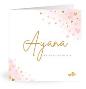 Geboortekaartjes met de naam Ayana