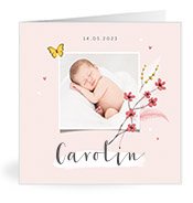 Geburtskarten mit dem Vornamen Carolin