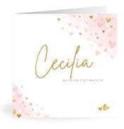 Geburtskarten mit dem Vornamen Cecilia
