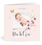 Geburtskarten mit dem Vornamen Dahlia