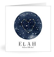 Geburtskarten mit dem Vornamen Elah