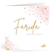 Geburtskarten mit dem Vornamen Farida