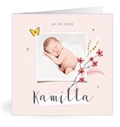 Geburtskarten mit dem Vornamen Kamilla