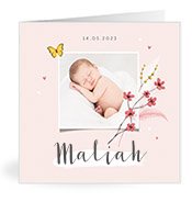 Geburtskarten mit dem Vornamen Maliah