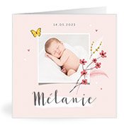 Geburtskarten mit dem Vornamen Mélanie