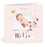 Geburtskarten mit dem Vornamen Melia