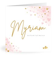 Geburtskarten mit dem Vornamen Myriam