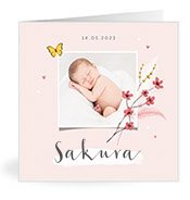 Geburtskarten mit dem Vornamen Sakura