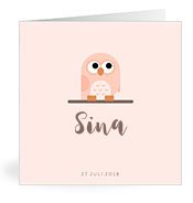 Geburtskarten mit dem Vornamen Sina