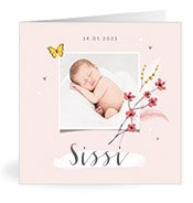 Geburtskarten mit dem Vornamen Sissi