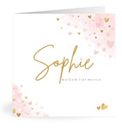 Geburtskarten mit dem Vornamen Sophie