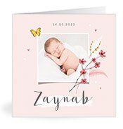 Geburtskarten mit dem Vornamen Zaynab